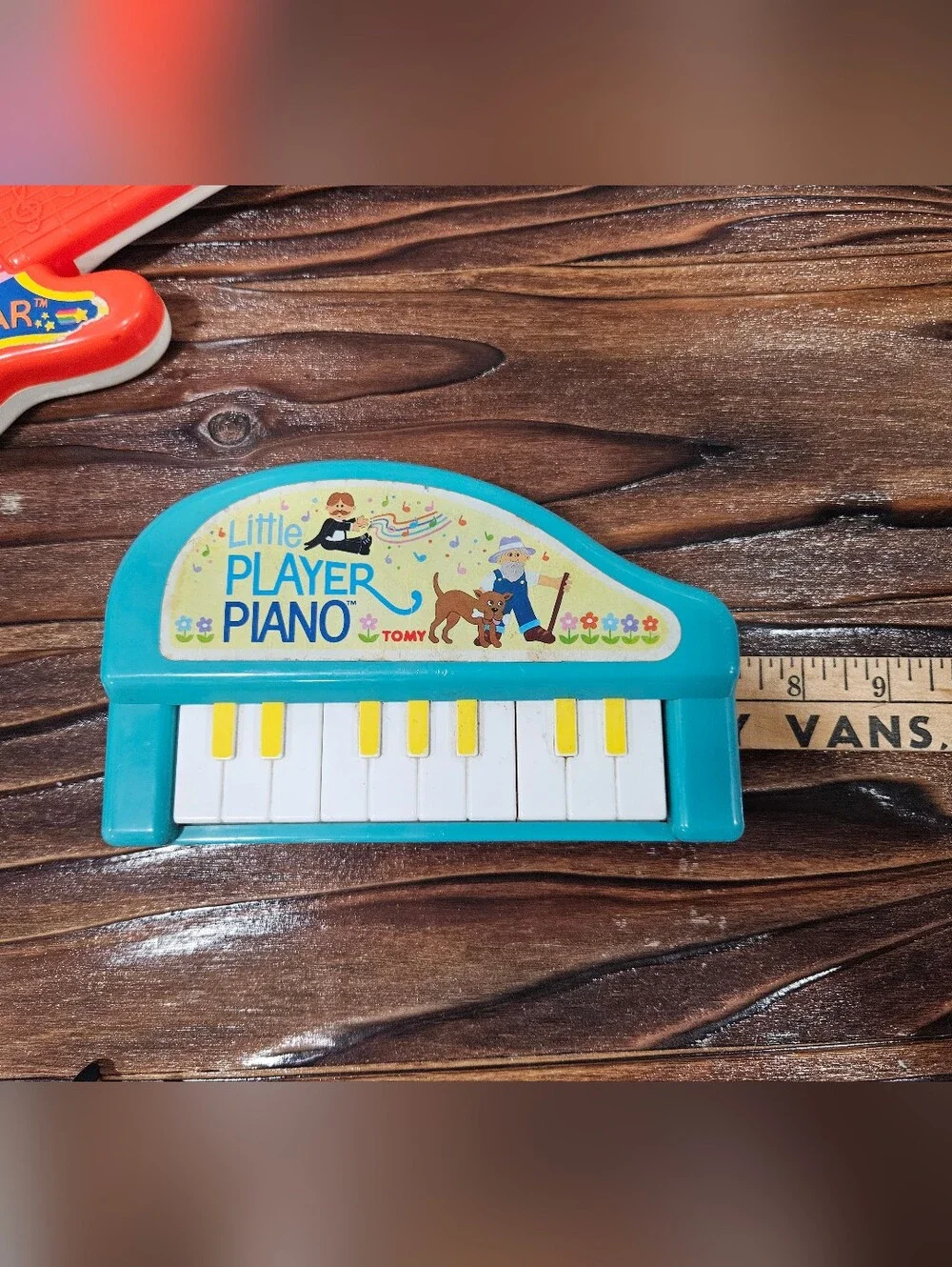 Vintage 1980's Tomy Little Player Piano & Little Star Guitar Toys